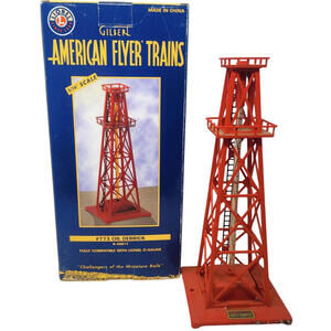 773 American Flyer Red Oil Derrick with Box Lionel Gilbert S 3/16 scale